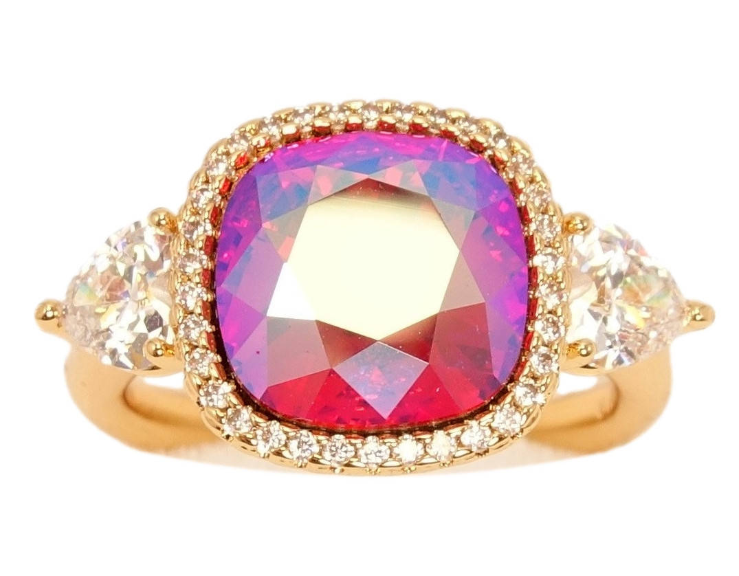 

Кольцо Xuping Позолота 18K с кристаллами Swarovski "Центральная Вставка Кристалл Огранки Cushion Cut"