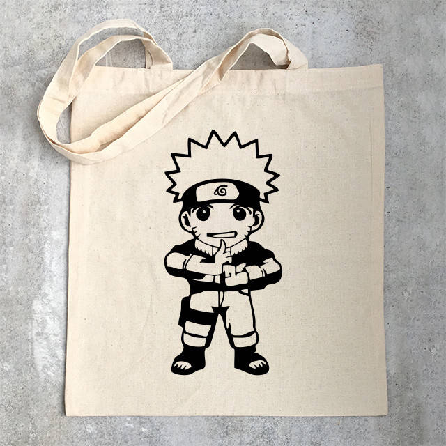 

"Наруто Удзумаки (Наруто / Naruto)" эко сумка шоппер хлопковая с рисунком, Бежевый