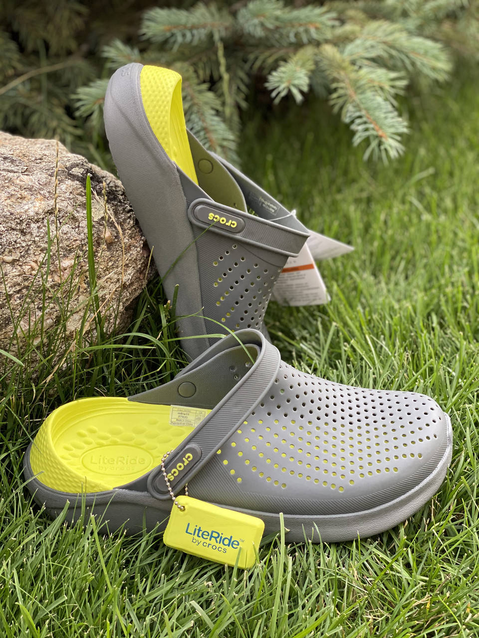

Кроксы crocs мужские сабо lite ride оригинал 41, Серый