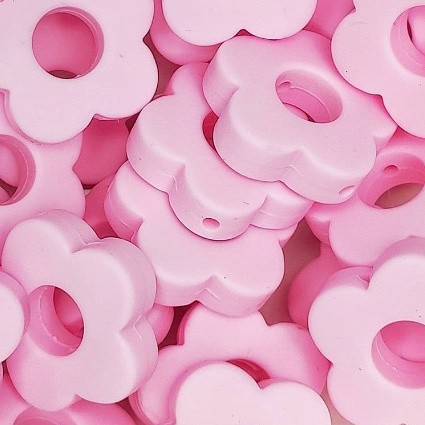 

Цветочек бусина силиконовая Розовый baby pink