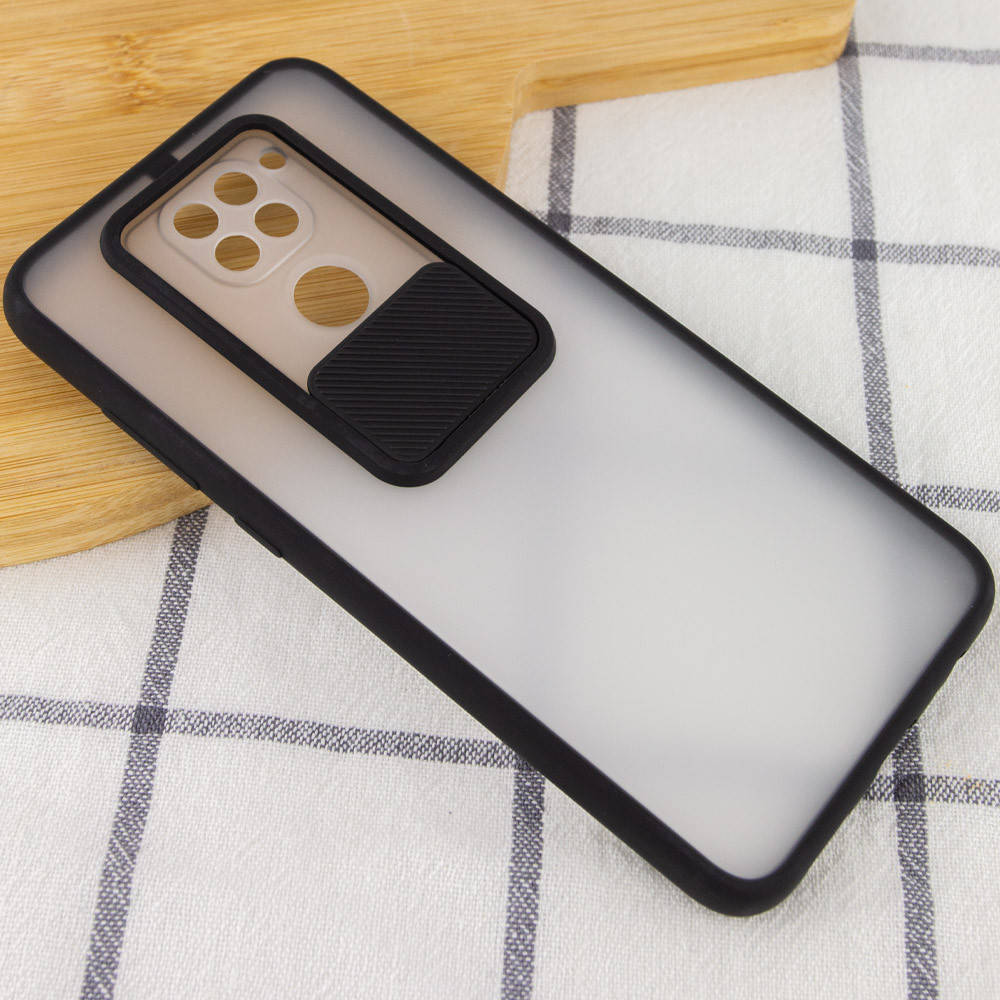 

Чехол для Xiaomi Redmi Note 9 со шторкой для камеры матовый Черный цвет Редми ноут 9 Totu Curtain