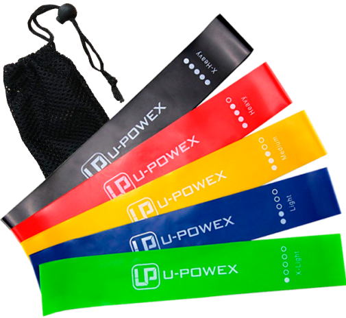 

Фитнес резинки U-powex, спортивные резинки, резинки для спорта, набор 5шт+чехол