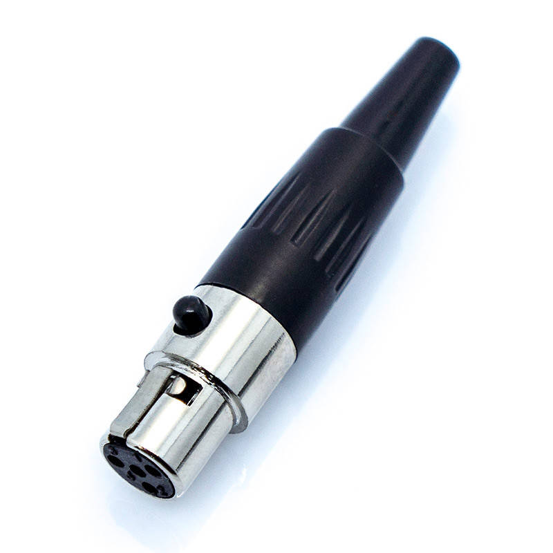 

Разъём аудио XLR, гнездо mini XLR 4pin, корпус металлический, пайка под кабель