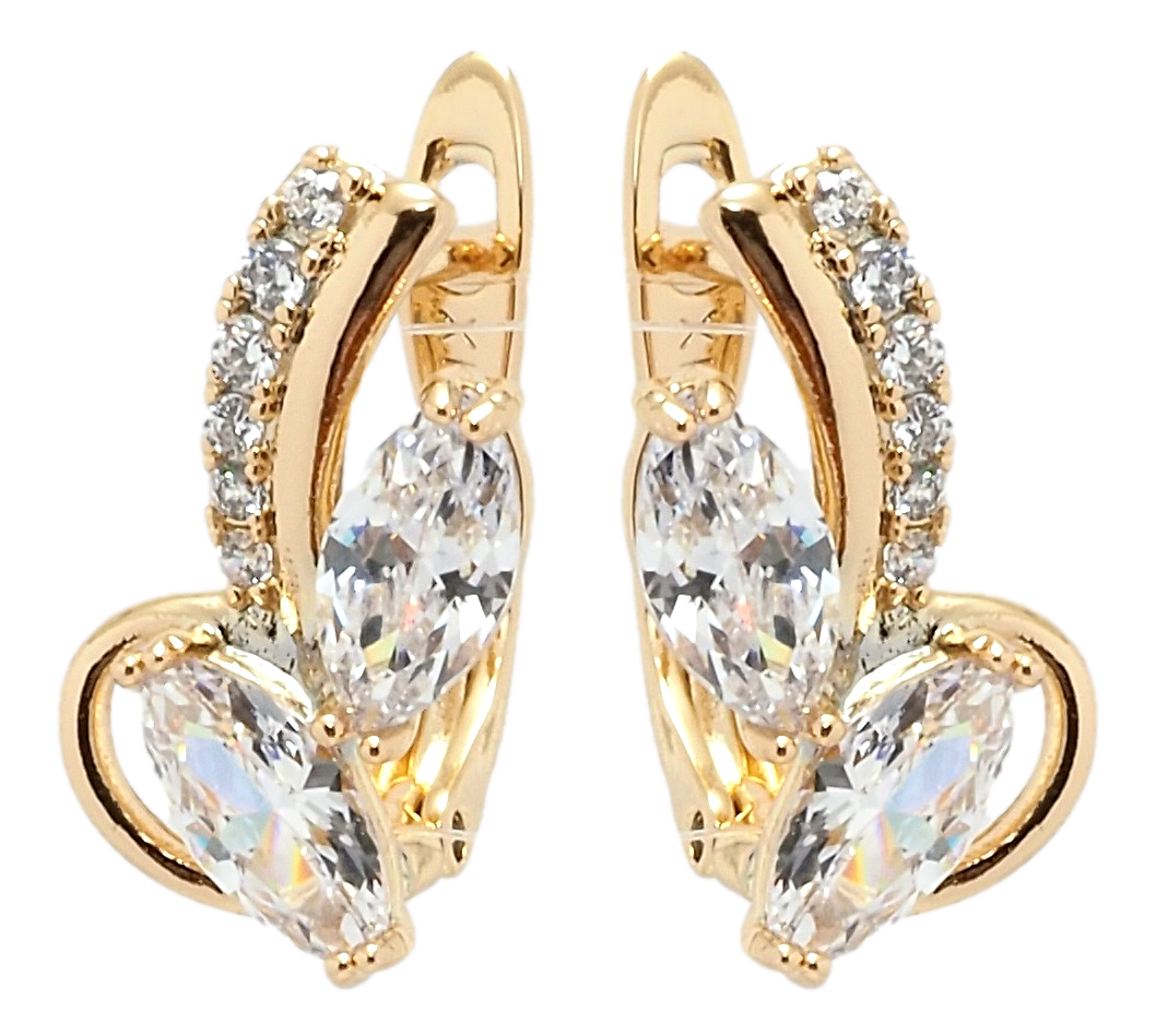 

Серьги Xuping Позолота 18K английский замок "Кристальный блеск"