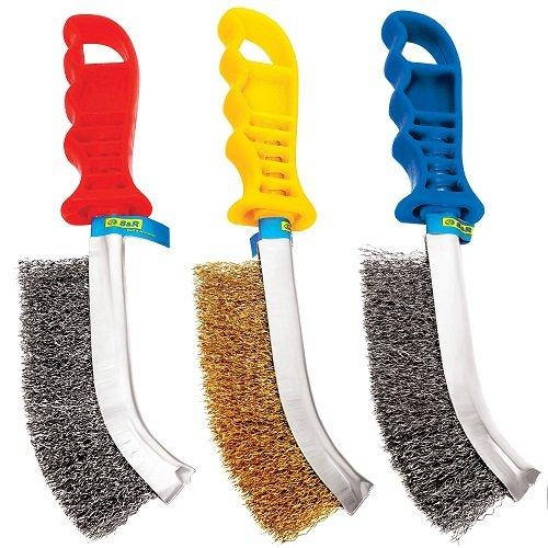 

Набор ручных щеток S&R 3 шт. (металл, нерж., латунь)