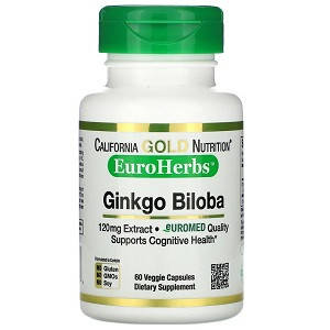 

Препарат для сосудов и мозга California Gold Nutrition Ginko Biloba 120 mg (60 капсул.)