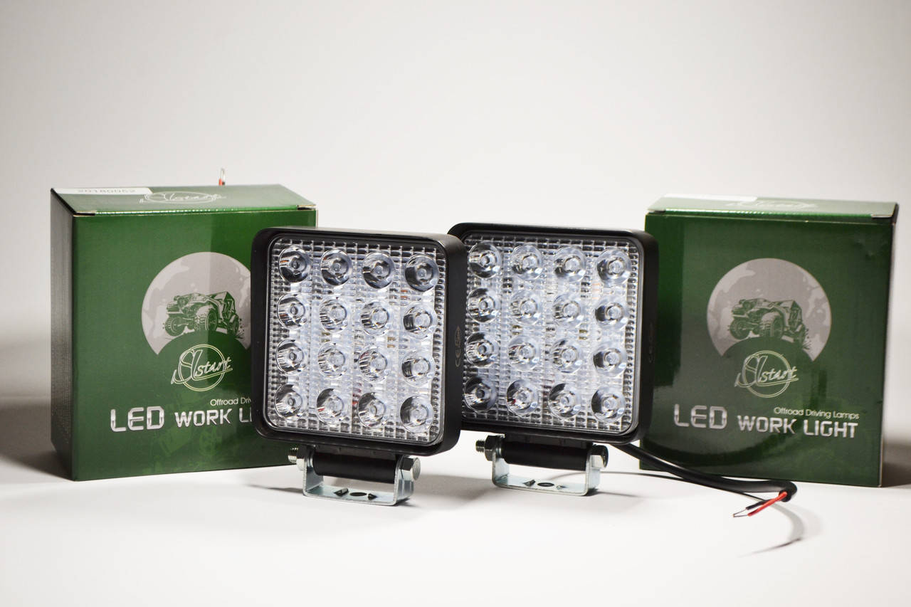 

Светодиодная LED фара рабочая 27Вт,(1.7Вт*16ламп) (SLstart) (Комплект 2шт), Черный