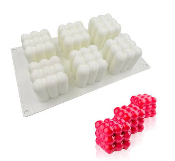 

Силиконовая форма для евро-десертов Куб, Белый