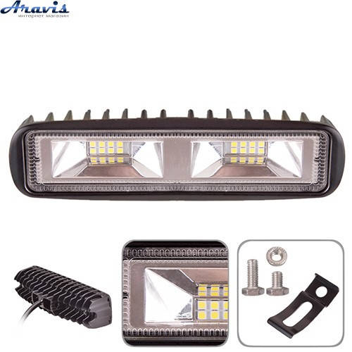 

Дополнительные светодиодные фары LED WLP-7624 160*45*47 12W 6000K дальний, Черный