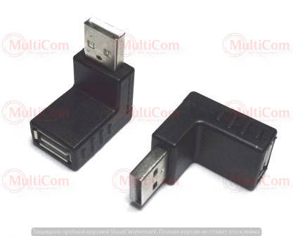 

01-08-207. Переходник штекер USB тип A - гнездо USB тип А, угловой
