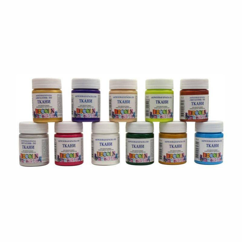 

Фарба акрилова, Чорна, 50мл, для тканин, Decola