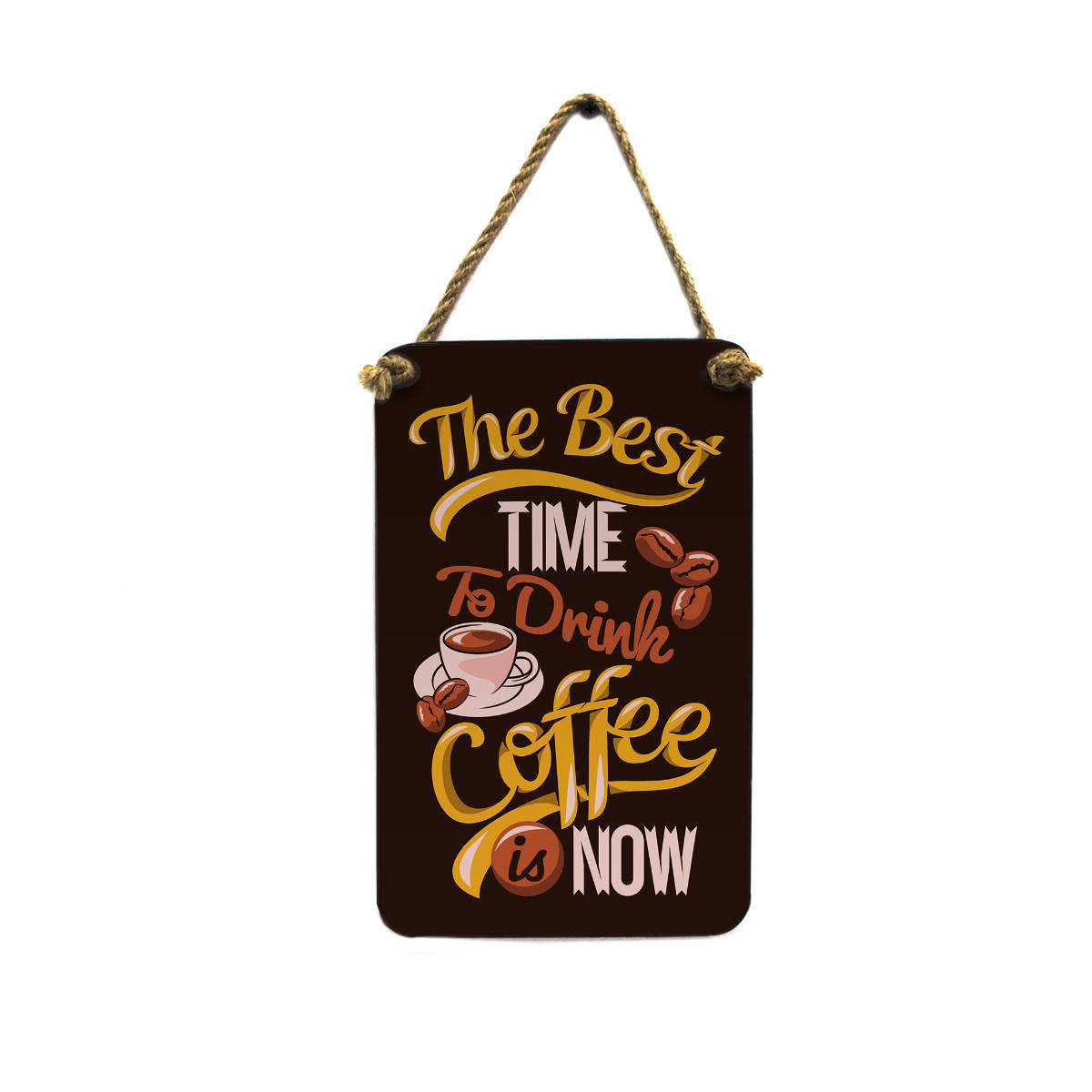 

Деревянное панно "The best time to drink coffee", размер 17 х 26 х 0,5 cм, Коричневый