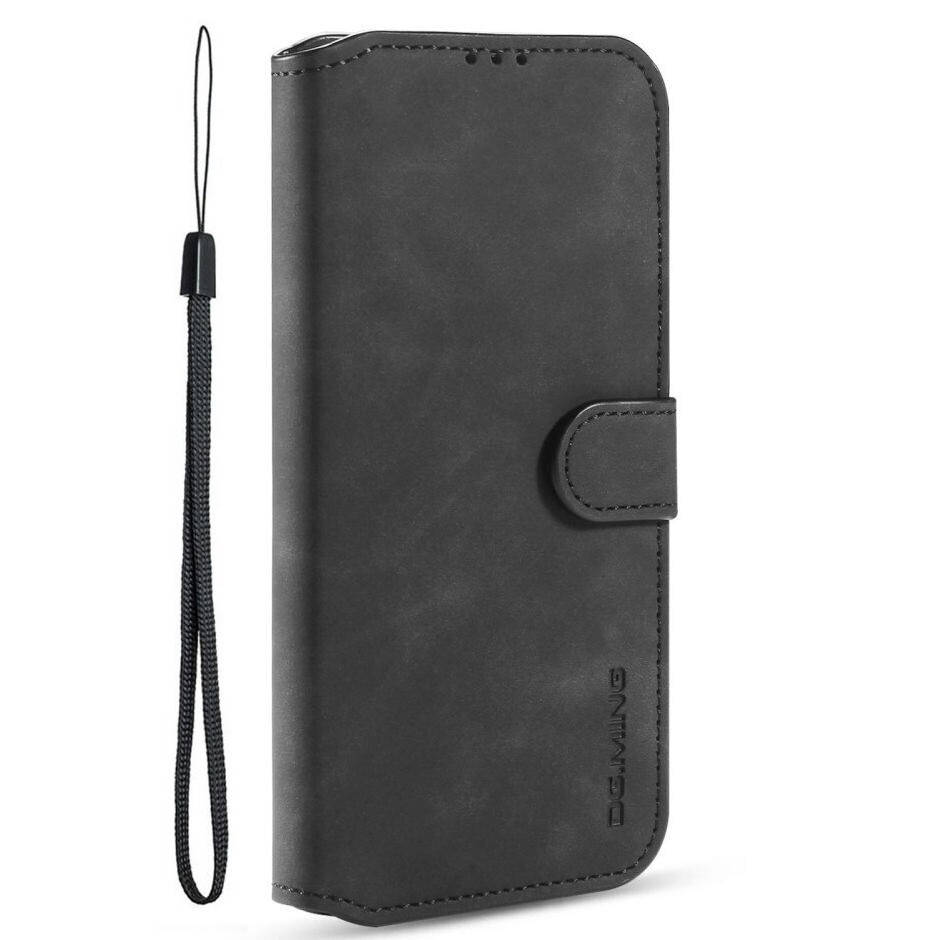 

Чехол книжка для Xiaomi Redmi Note 8T Черный магнит шнурок