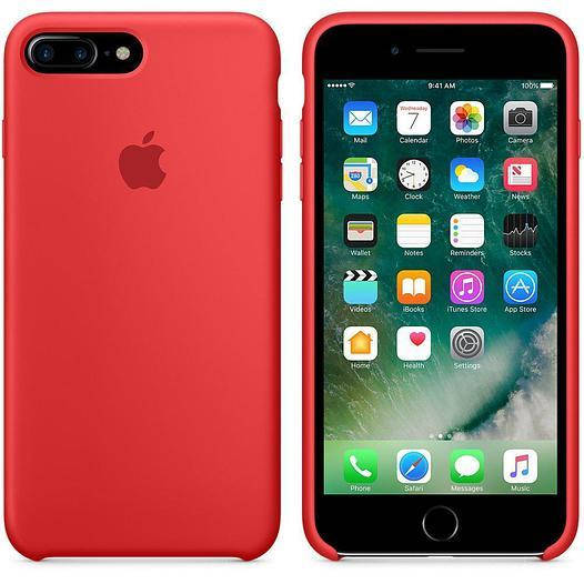 

Оригинальный силиконовый чехол для Apple iPhone 7 Plus Soft Touch красный