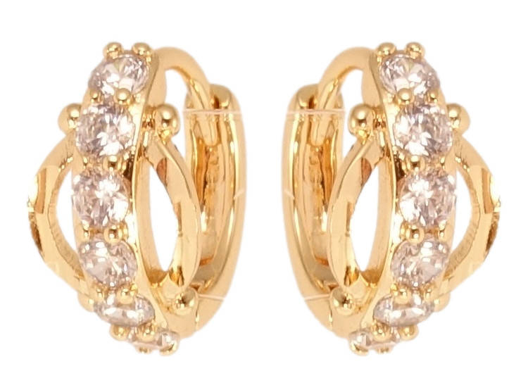 

Серьги Xuping M&L желтый оттенок колечки "Арфа"