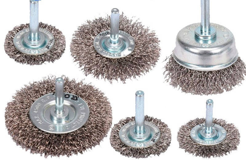 

Щетки зачистные из нержавеющей стали YATO 37, 50, 62, 75 мм, с хвостовиком 6 мм, 4500 об/мин, 6 шт (YT-47593)