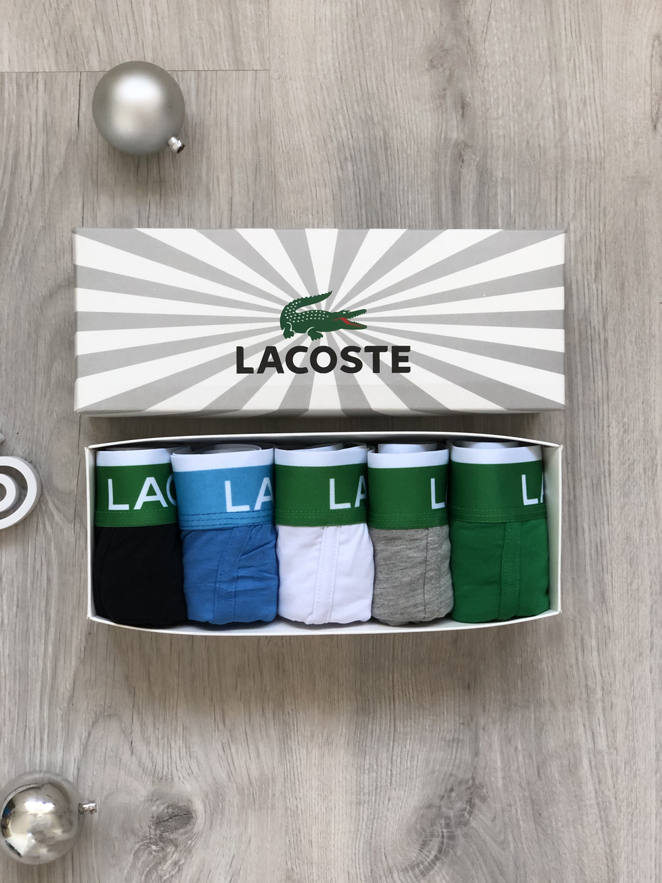 

Набор мужского белья LACOSTE! | Мужские трусы Лакост 5 шт + подарочная упаковка!