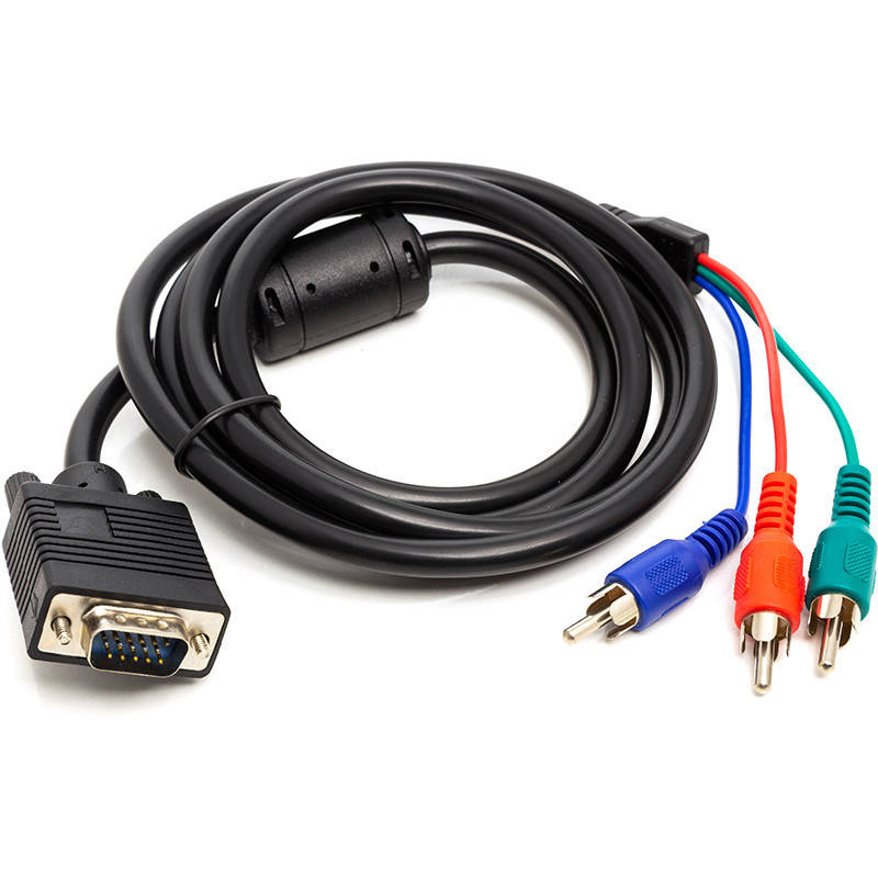 

Кабель PowerPlant VGA (M) - 3*RCA (M), 1080p, 1 м, Черный