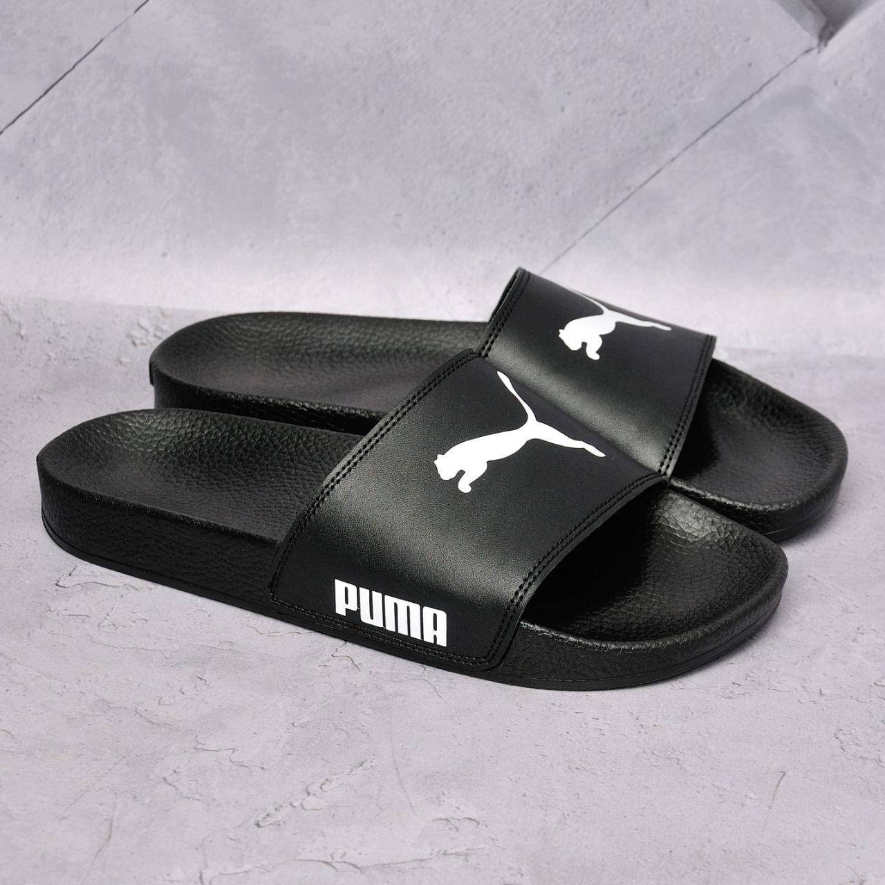 

Шлепки мужские кожаные Puma, Черный