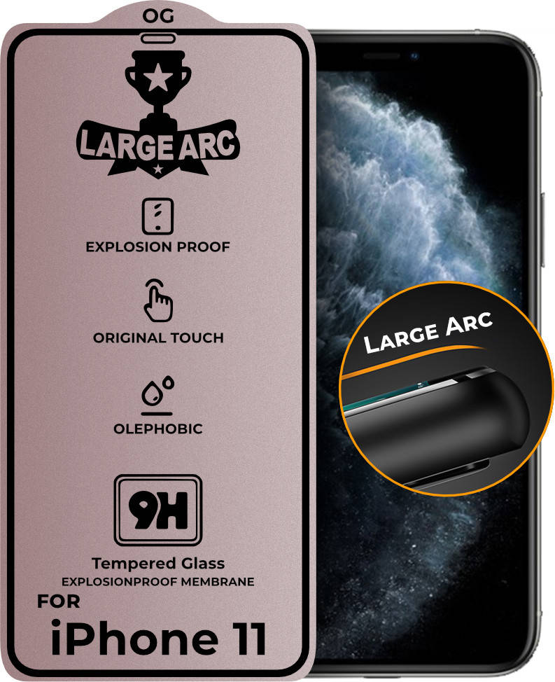 

Защитное стекло Large Arc iPhone 11 (Full Glue)