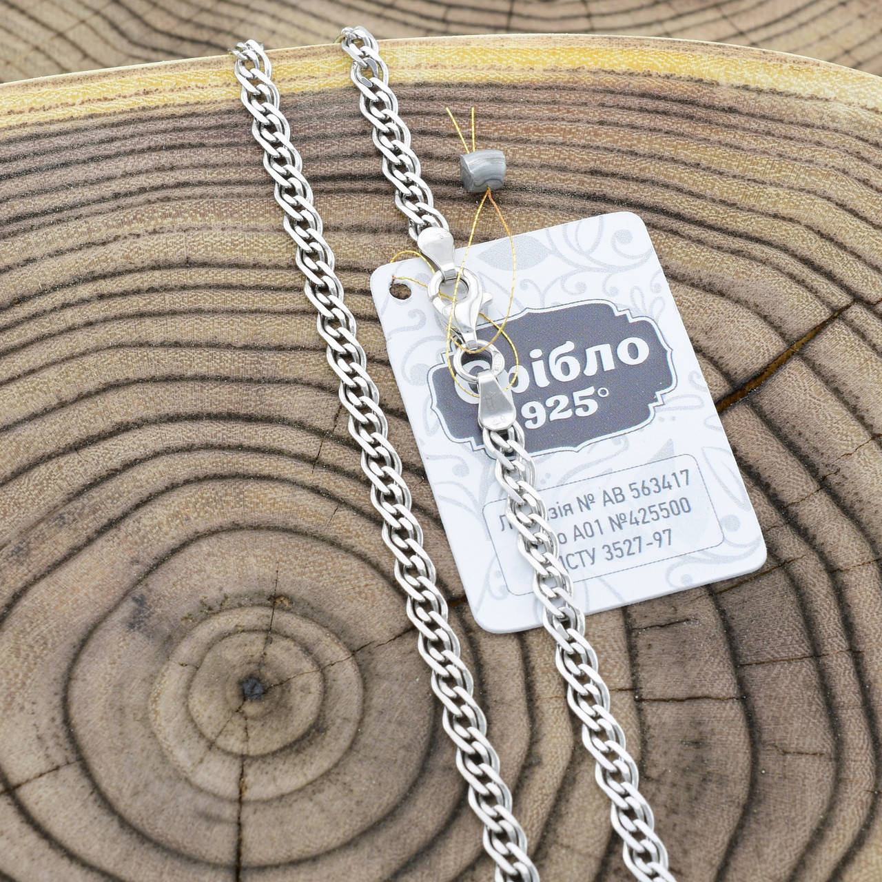 

Серебряная цепочка родированная Нонна ширина 4 мм длина 55