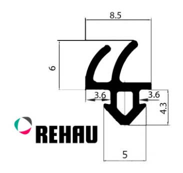 

Уплотнитель резина металлопластиковых окон притворный ремонтный REHAU черный