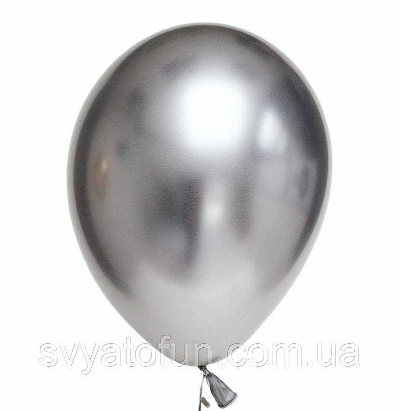 

Латексные воздушные шарики хром 7" серебро 10шт/уп Qualatex