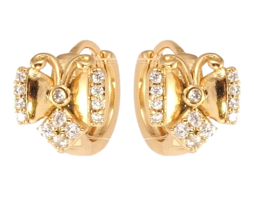 

Серьги Xuping Позолота 18K колечки "Бабочки инкрустация цирконием"
