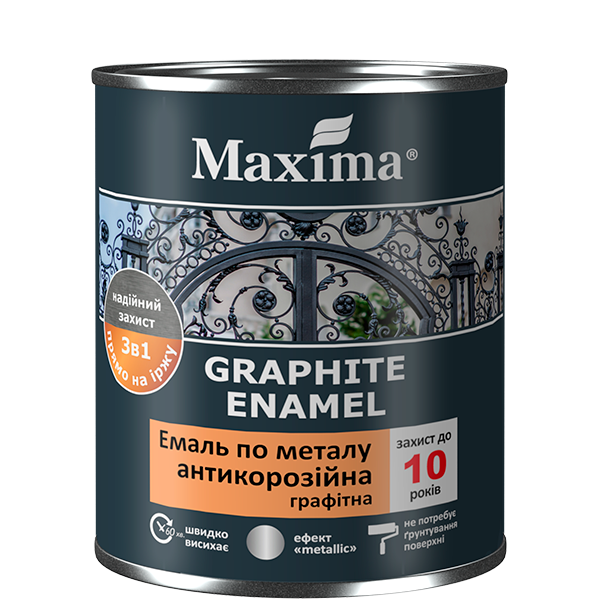 

Графитная эмаль антикоррозионная по металлу 3 в 1 Maxima (шоколадный) 2,3 кг
