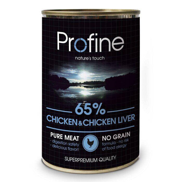 

Консервы для собак Profine Chicken & Chicken Liver (с курицей и куриной печенью) 400 г