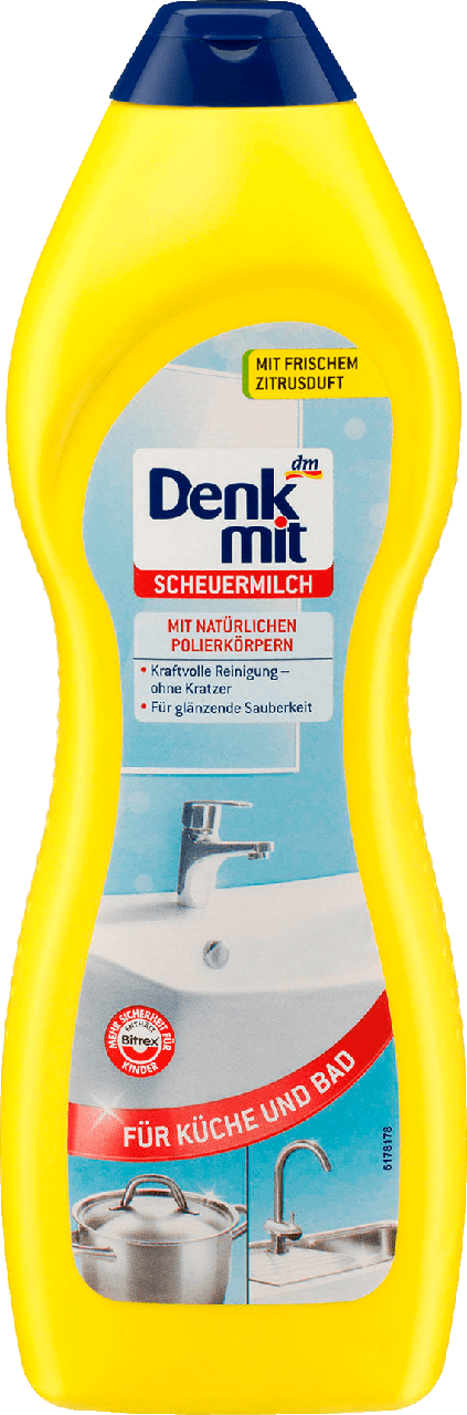 

Чистящее молочко для мытья поверхностей на кухне и в ванной,Denkmit Scheuermilch, 750 ml