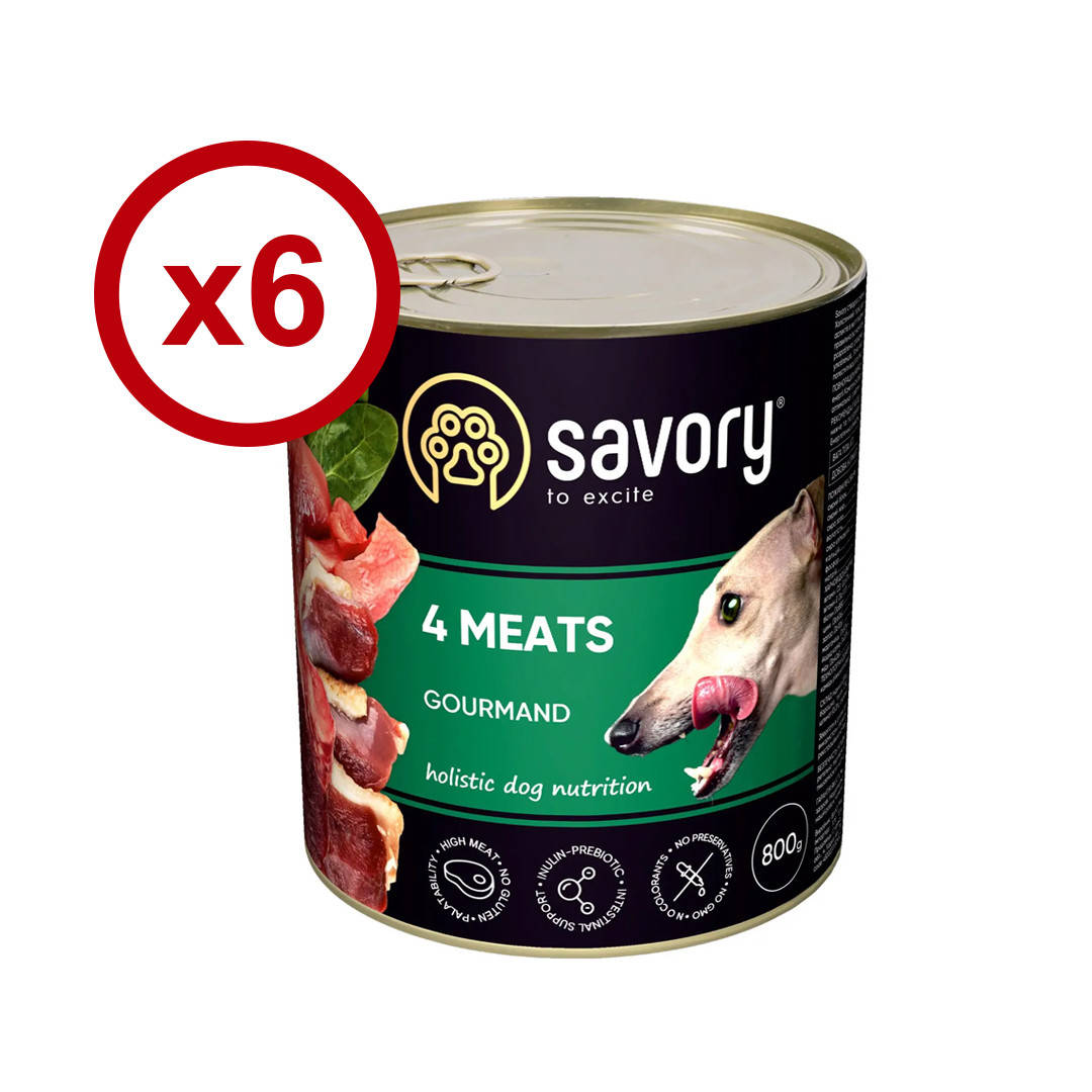 

Savory влажный корм для собак 800г*6шт (мясное ассорти)