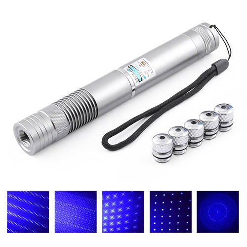 

Фонарь лазер YX-B008 синий, 2х16340, ЗУ 220V, 5 насадок, BOX