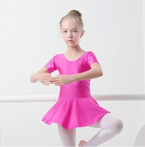 

Купальник с коротким рукавом с юбкой танцевальное платье 2, 4, 6 лет