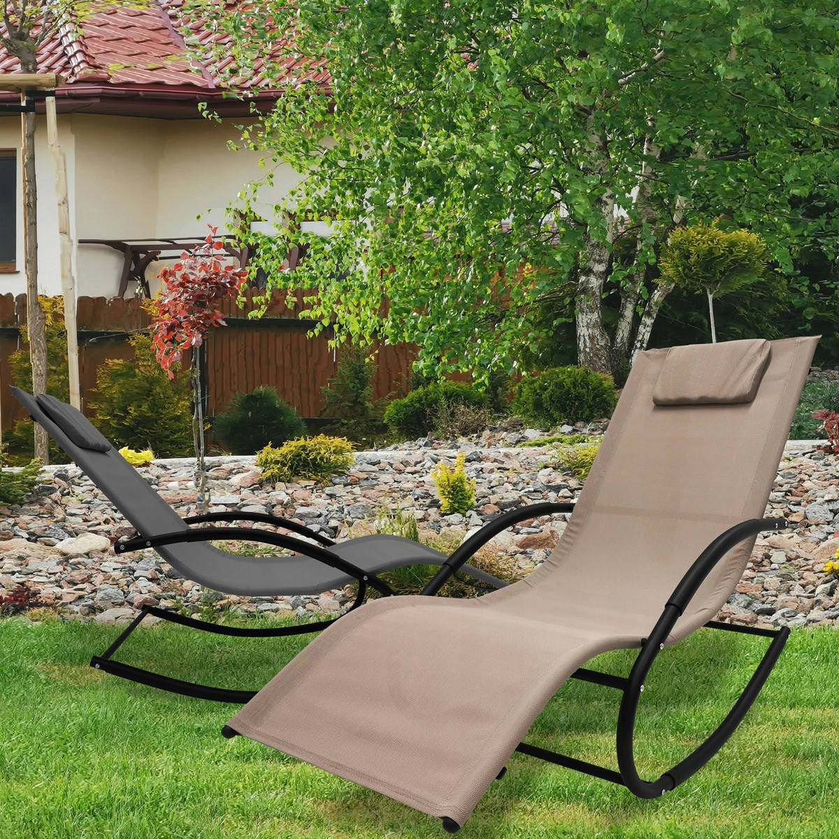 

Шезлонг качалка HOMEKRAFT JAWA черный