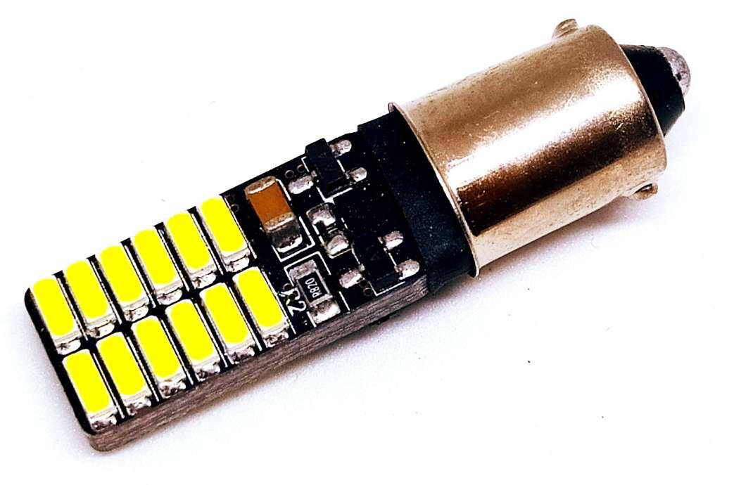 

LED автолампа диодная T4W, BA9S, 24SMD, 4014, CANBUS, обманка, бельій