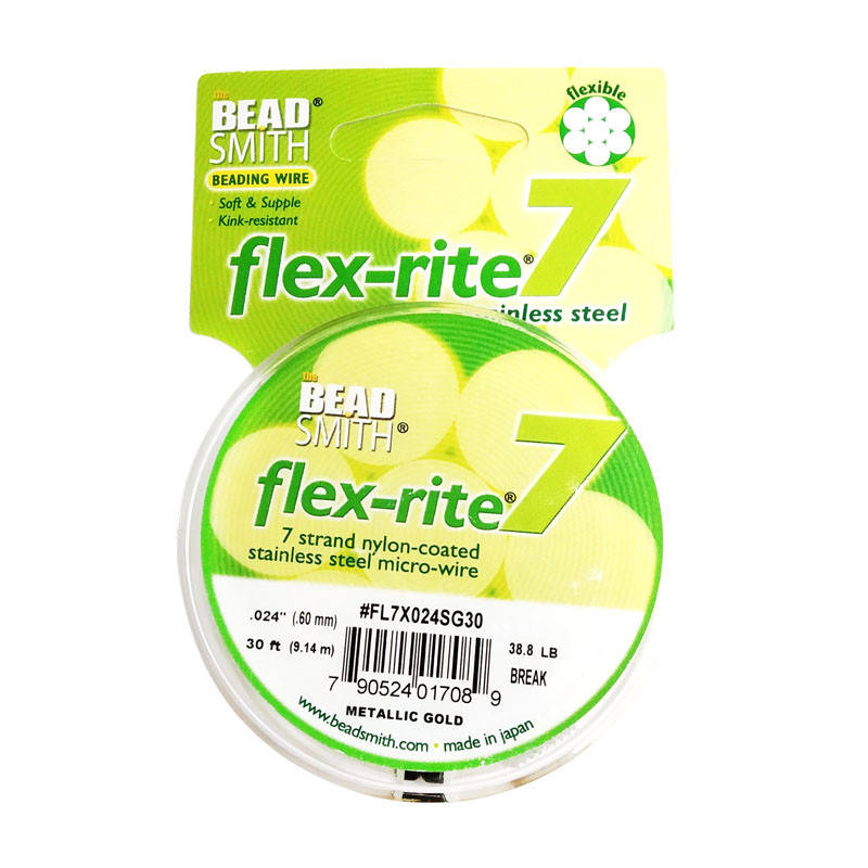 

Тросик ювелирный FLEX-RITE 7, Metallic Gold, толщина 0.6 мм, 30 футов (9,14 м)