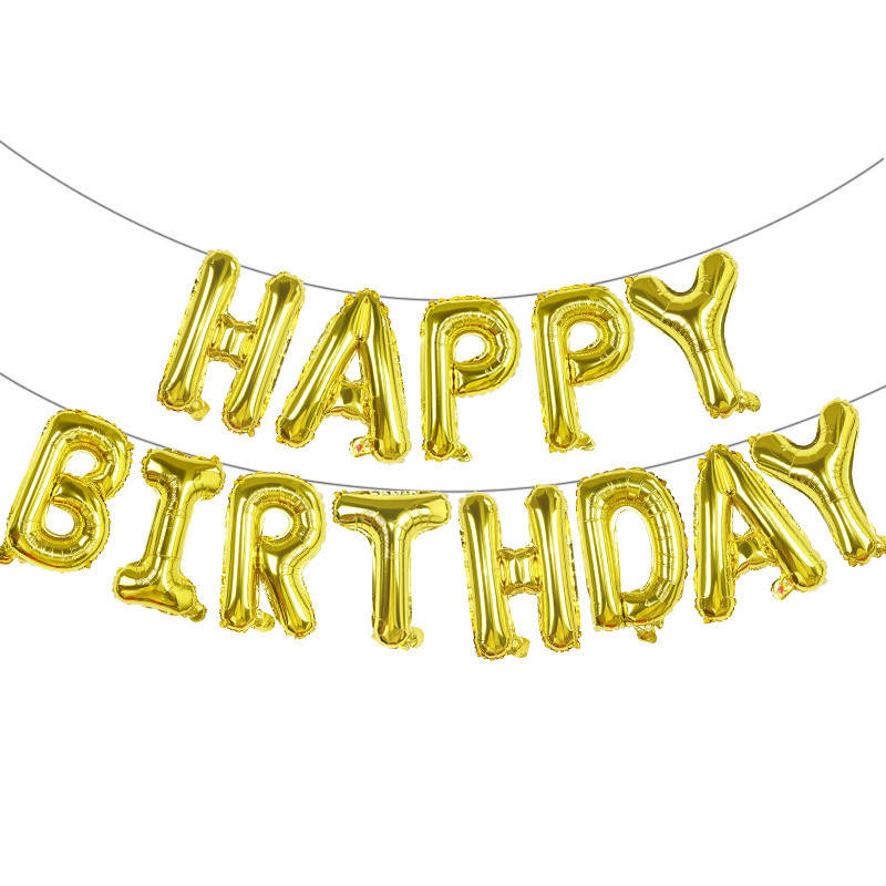 

Фольгированная надпись "HAPPY BIRTHDAY золото", 40см, Золотистый