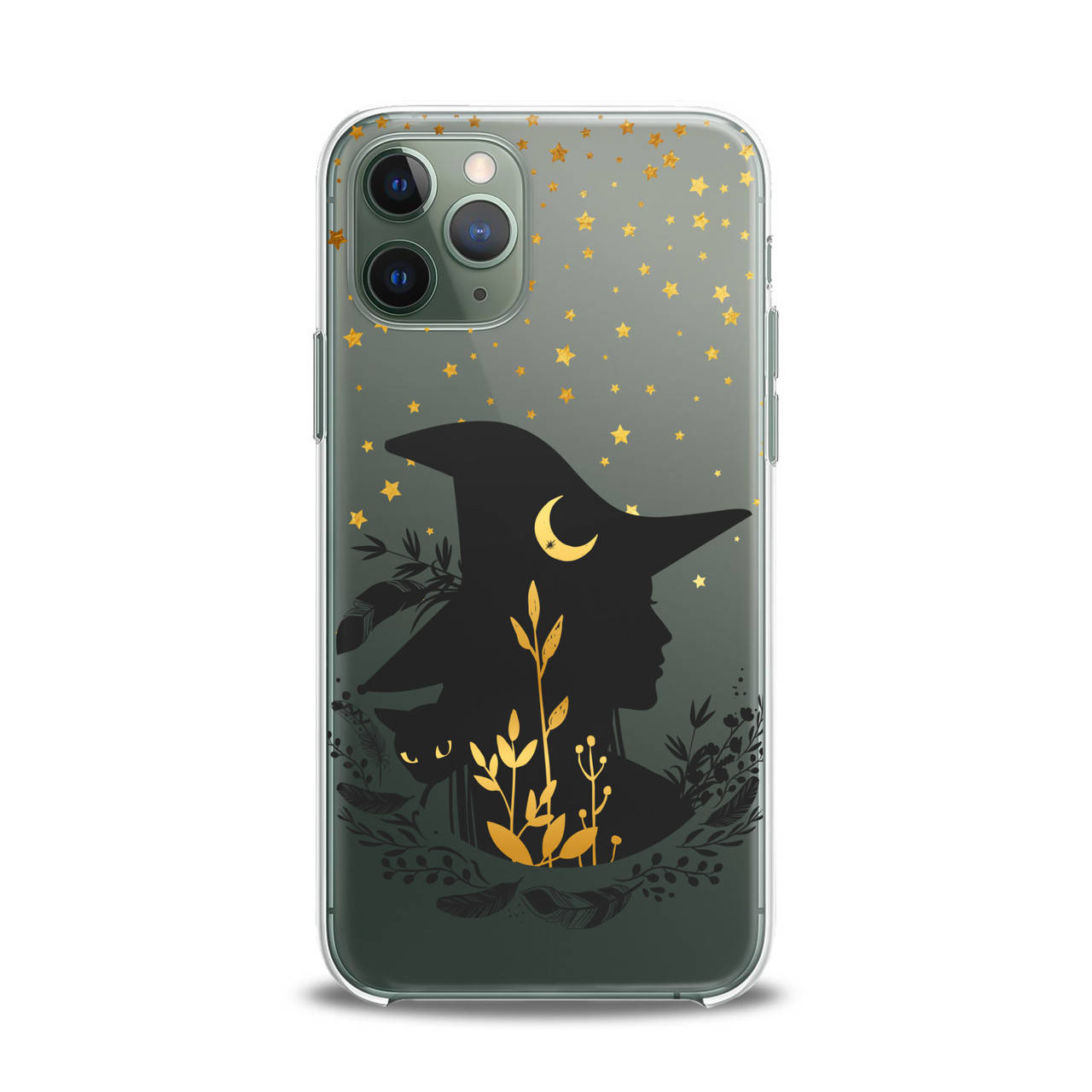 

Чехол силиконовый для Apple iPhone (Ведьма и кошка) 5s/SE2020/6s+/7plus/8+/X/XsMax/Xr/11Pro/12mini5G, Разные цвета