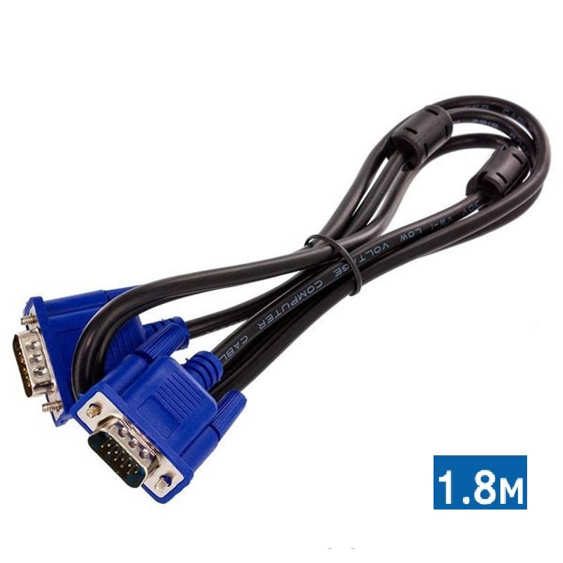 

Кабель VGA - VGA 1.8м TRY Wire экранированный с ферромагнитными кольцами, черный новый Гарантия 12 мес!