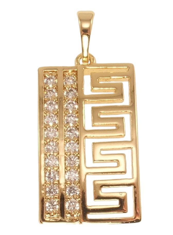 

Кулон Xuping Позолота 18K "Меандровый орнамент с дорожками циркония"