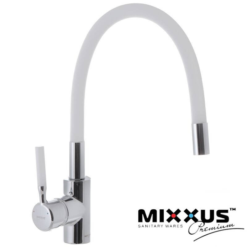 

Смеситель для кухни с силиконовым изливом Mixxus Premium Rio 011 Белый