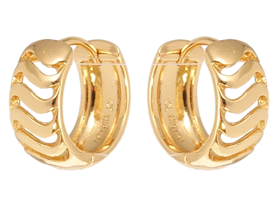 

Серьги Xuping Позолота 18K колечки "Резной орнамент"