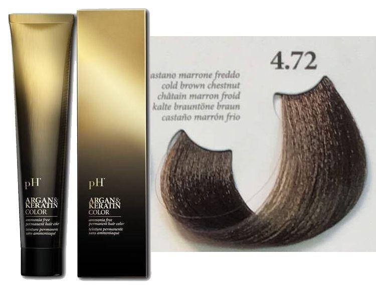 

Краска для волос с арганом и кератином 4.72 шатен коричневый холодный pH laboratories pH Argan&Keratin, 100 мл