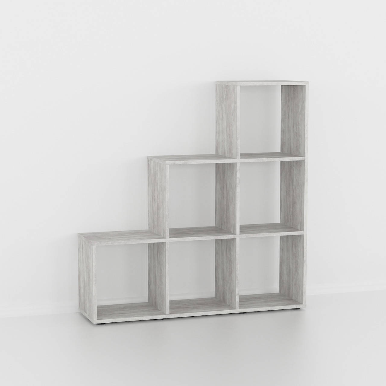 

Стеллаж для дома, полка лесенка для книг и игрушек, разделитель комнаты на 6 ячеек G0039 Бетон