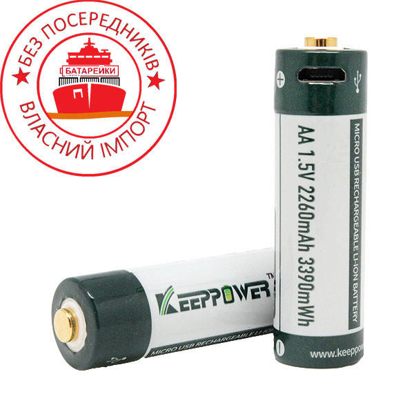 

Аккумулятор Li-ion с защитой KEEPPOWER 14500 2260mAh 1.5V c micro USB