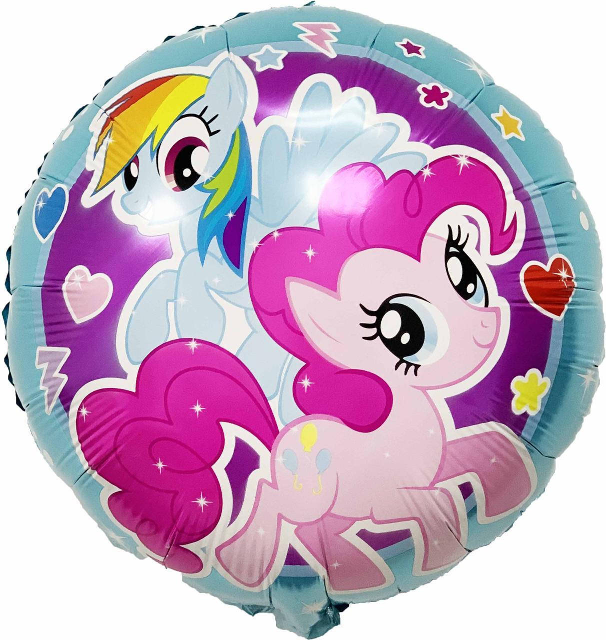 

Коло фольговане 18" PONY RAINBOW блакитний, Голубой