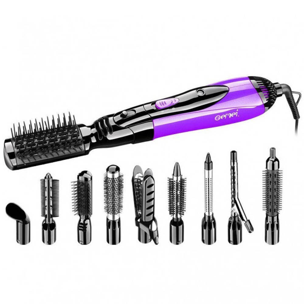 

Фен стайлер для волос 10 в 1 Gemei Professional Hot Air Styler GM-4835 фиолетовый / Воздушный стайлер для волос