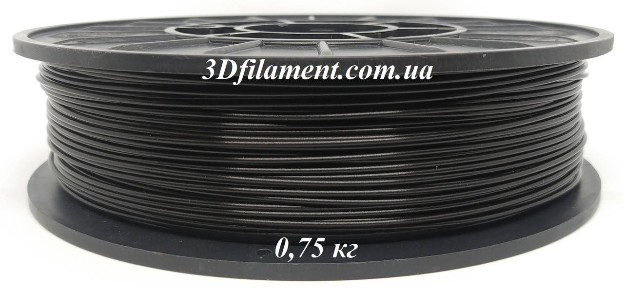 

PLA (ПЛА) пластик для 3D принтера Чорний 1,75mm 0,75кг