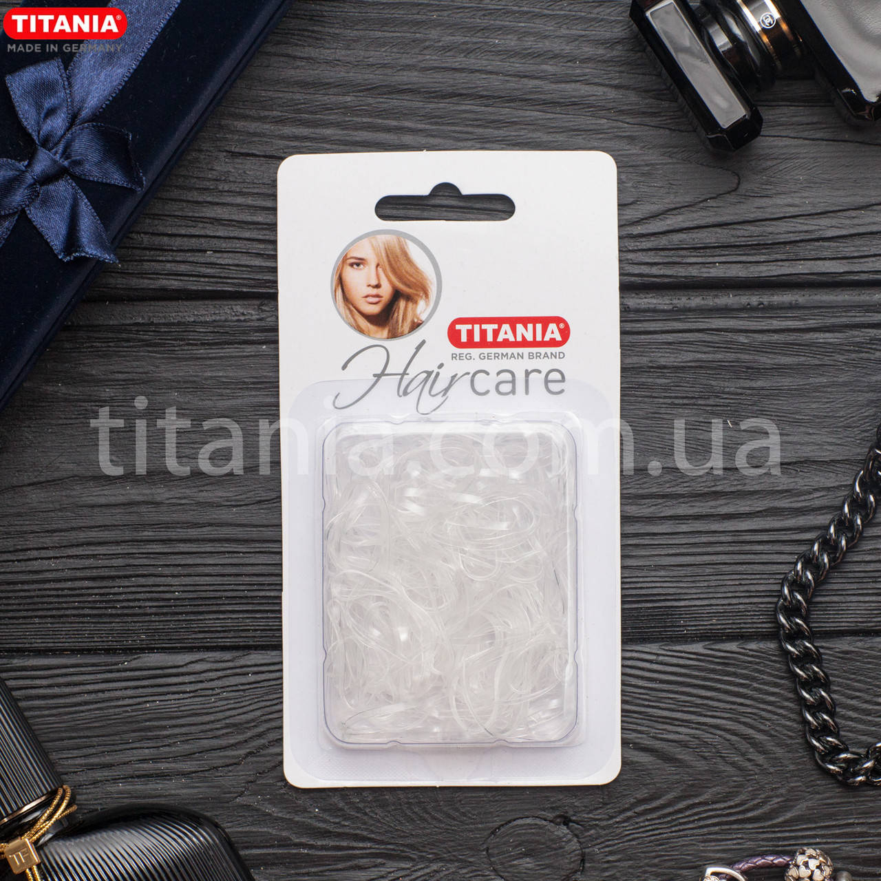 

Резинки для волос силиконовые прозрачные маленькие 150шт. TITANIA art.8065/B, Белый